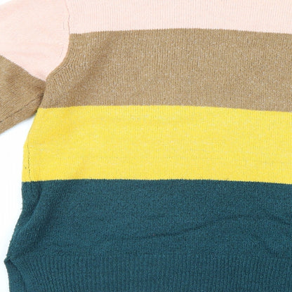 Nutmeg Womens Ivory Striped  Pullover Jumper Size 10