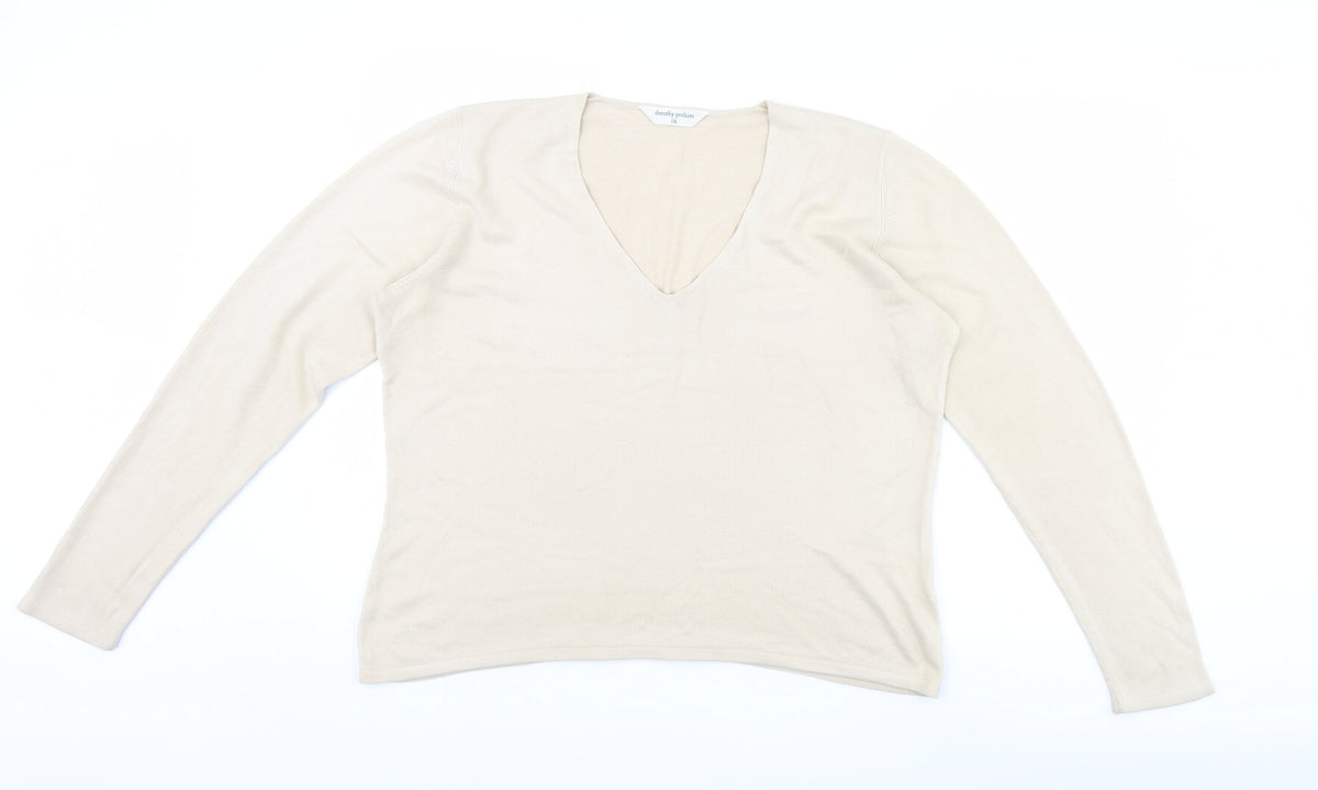 Womens UK Size 18 Dorothy Perkins Beige Pullover Jumper