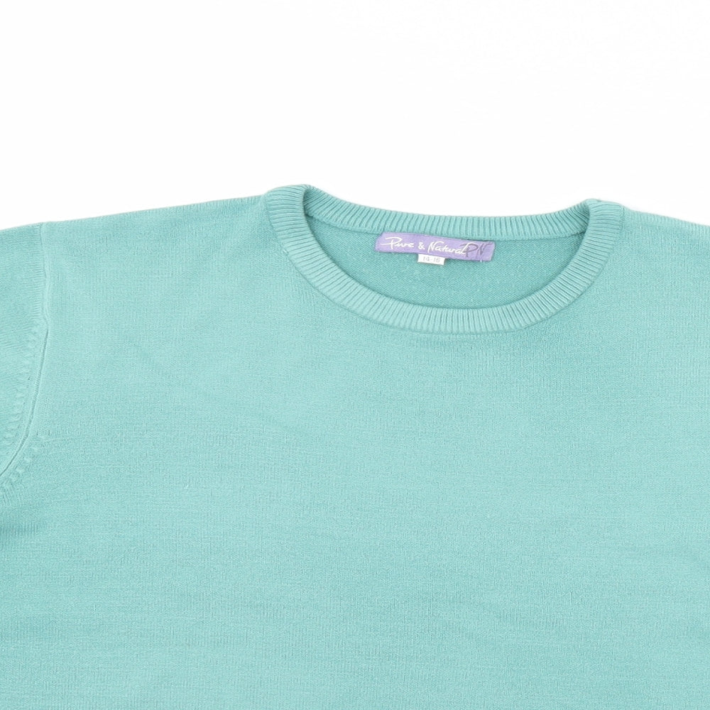Womens UK Size 16 Pure and Natural Green Pullover Jumper