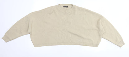 Womens UK Size L Nasty Gal Beige Pullover Jumper