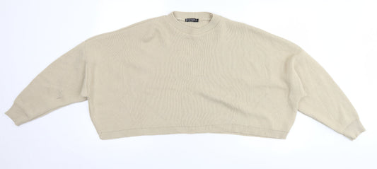 Womens UK Size L Nasty Gal Beige Pullover Jumper