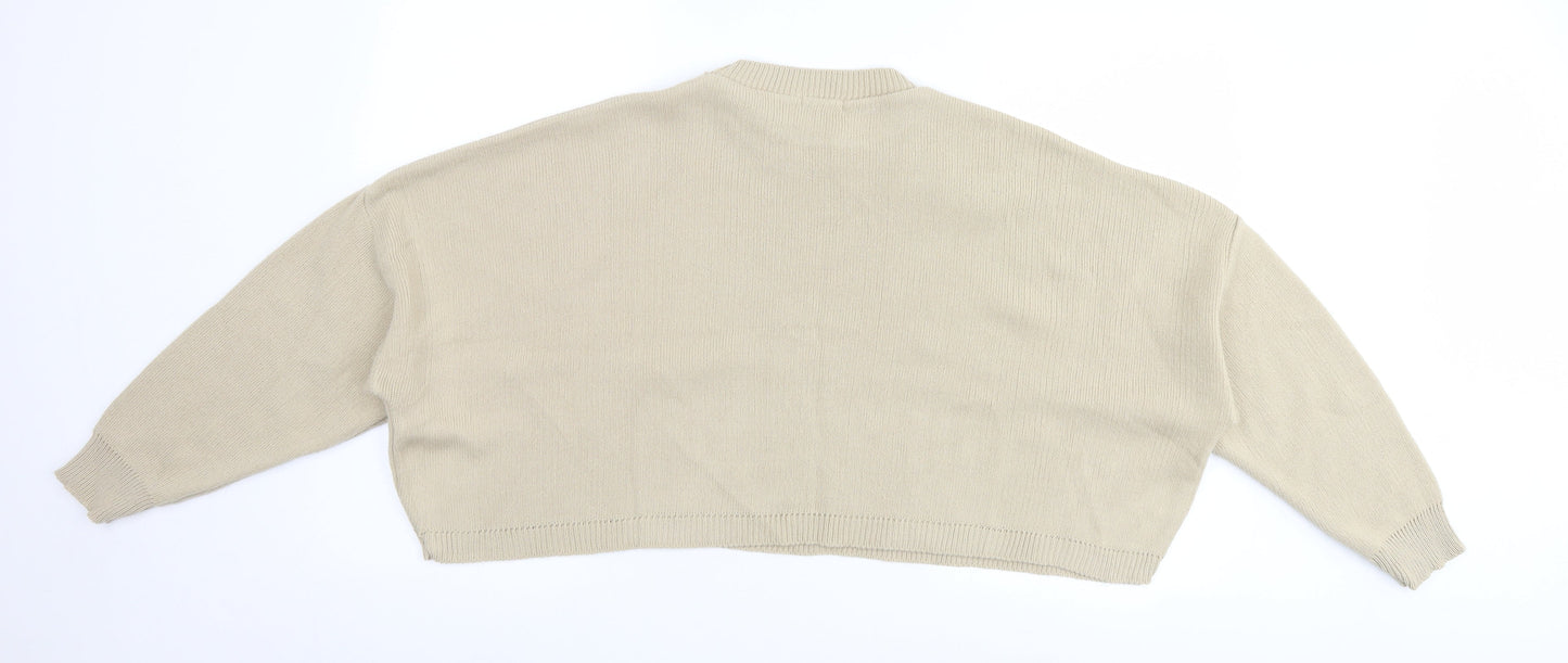 Womens UK Size L Nasty Gal Beige Pullover Jumper