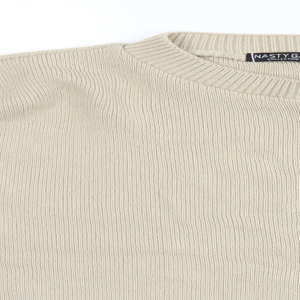 Womens UK Size L Nasty Gal Beige Pullover Jumper