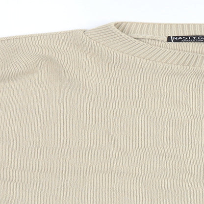 Womens UK Size L Nasty Gal Beige Pullover Jumper