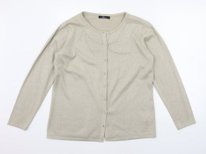 Womens UK Size M BM Beige Cardigan Jumper