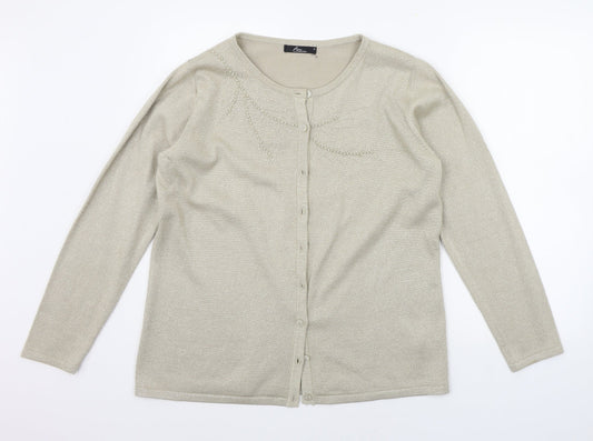 Womens UK Size M BM Beige Cardigan Jumper