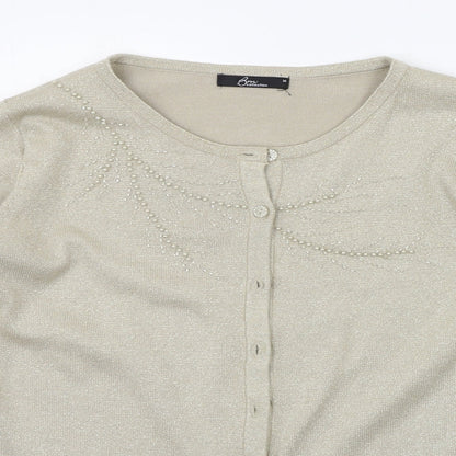 Womens UK Size M BM Beige Cardigan Jumper