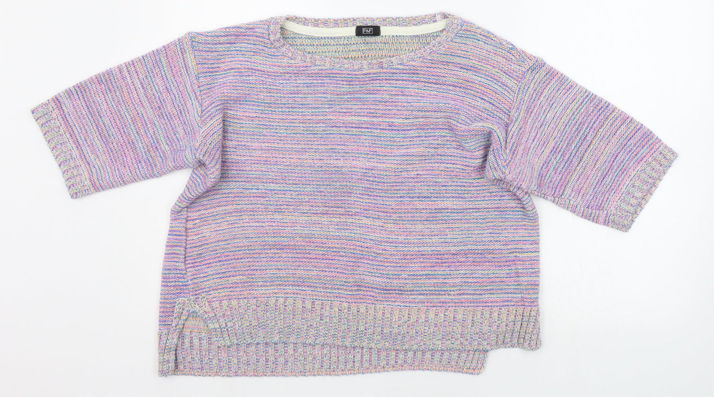F&F Womens Purple Striped  Pullover Jumper Size 14