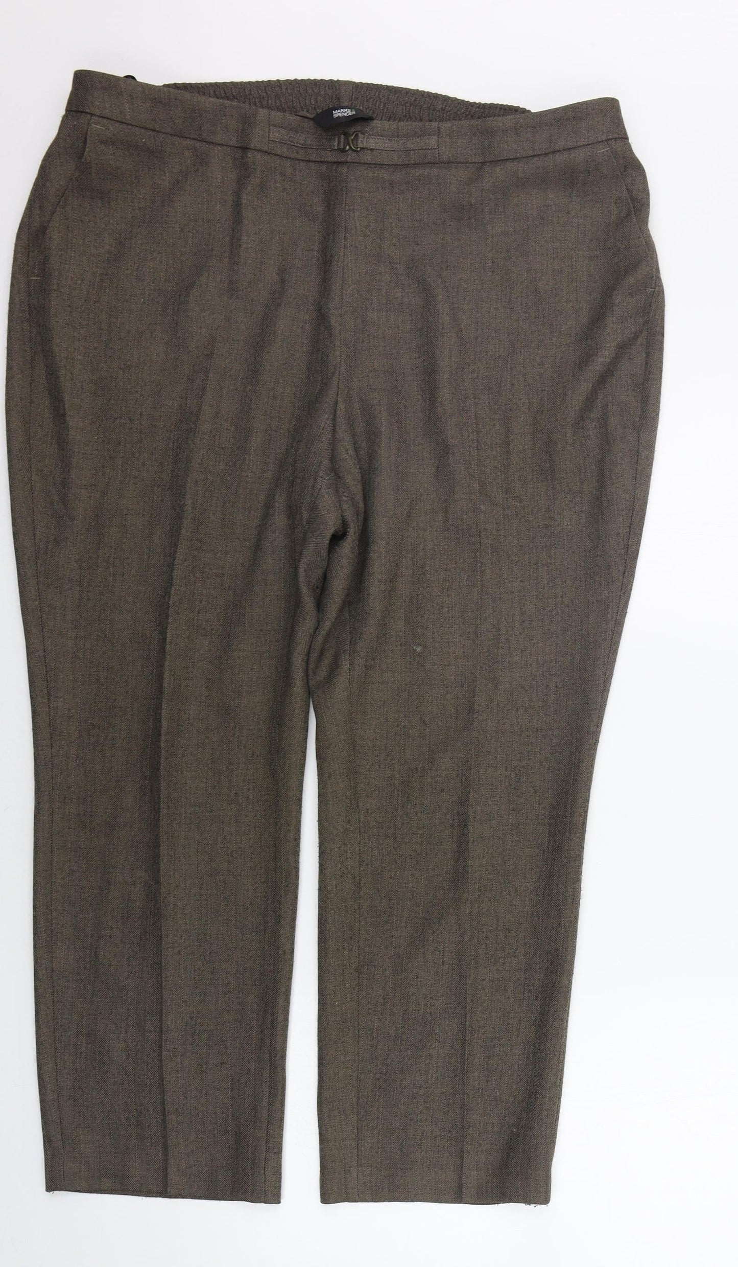 Womens UK Size 18 Marks and Spencer Regular Fit  Brown Trousers