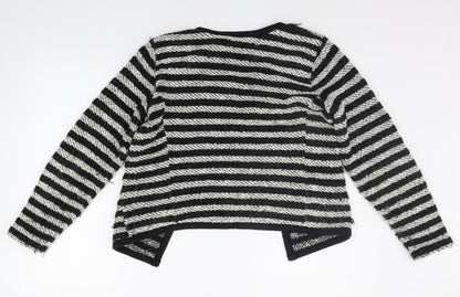 Lindex Womens Black Geometric  Cardigan Jumper Size M