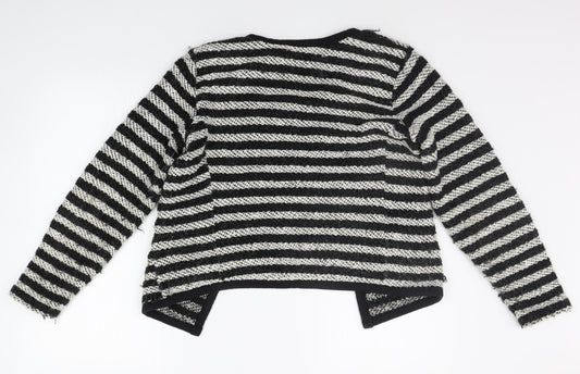 Lindex Womens Black Geometric  Cardigan Jumper Size M