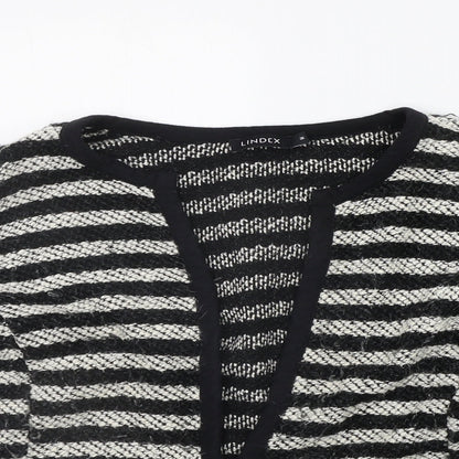 Lindex Womens Black Geometric  Cardigan Jumper Size M