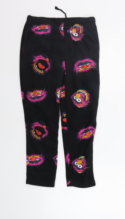 Preworn Girls Black Geometric  Top Pyjama Pants Size 6-7 Years