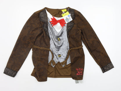 George Boys Brown Houndstooth  Basic Button-Up Size 11-12 Years  - Pirate