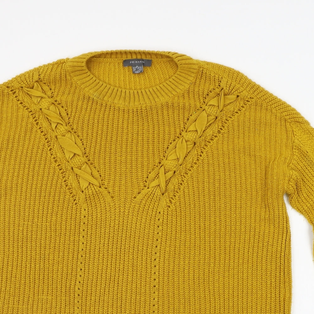 Primark Womens Yellow   Pullover Jumper Size M