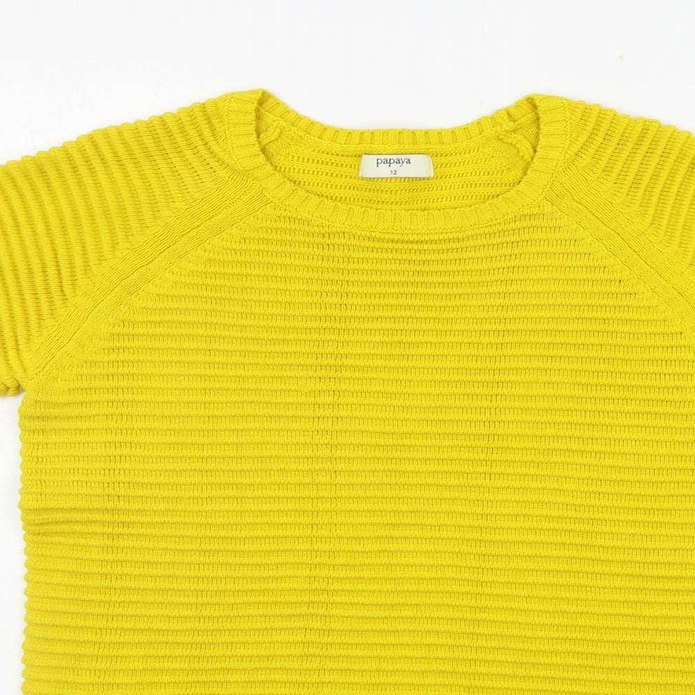 Womens UK Size 12 Matalan Yellow Pullover Jumper
