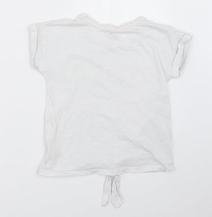 Mini Club Girls White   Basic T-Shirt Size 5-6 Years