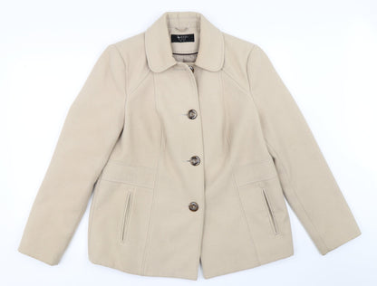Womens UK Size 14 BHS Beige Overcoat