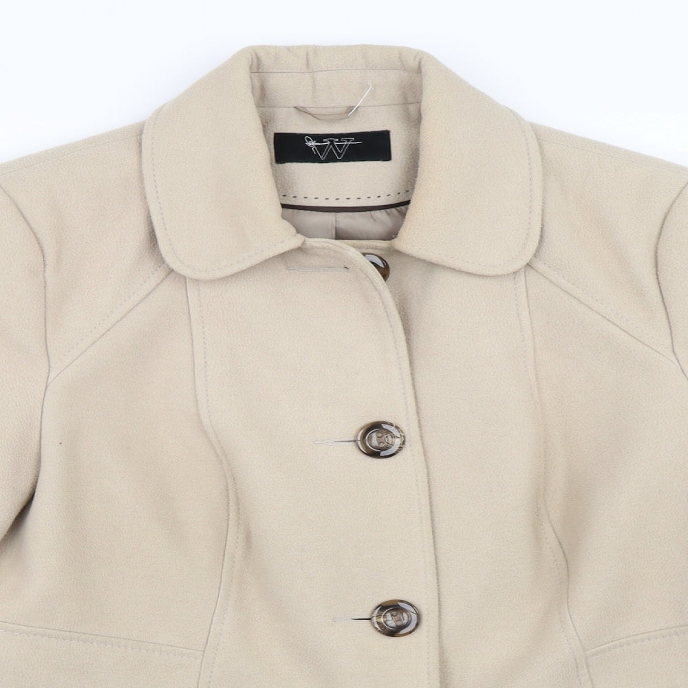 Womens UK Size 14 BHS Beige Overcoat