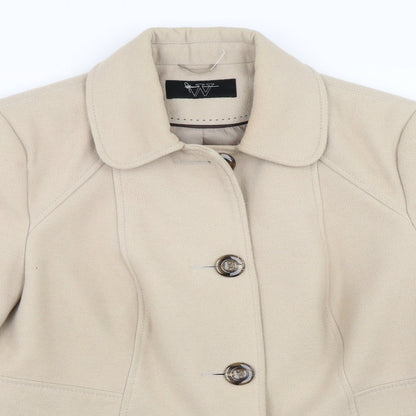 Womens UK Size 14 BHS Beige Overcoat