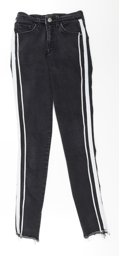 Womens UK Size 27 in Preworn Regular Fit Skinny Black Jeans