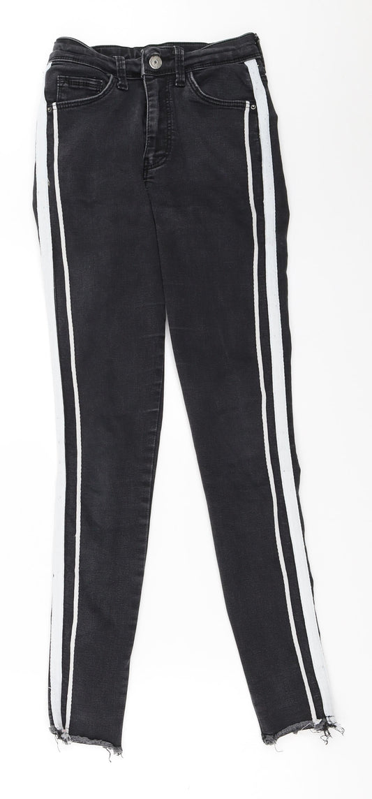 Womens UK Size 27 in Preworn Regular Fit Skinny Black Jeans