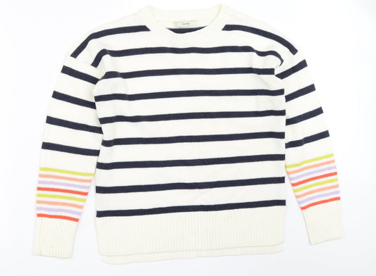 George Womens Ivory Striped  Pullover Jumper Size S