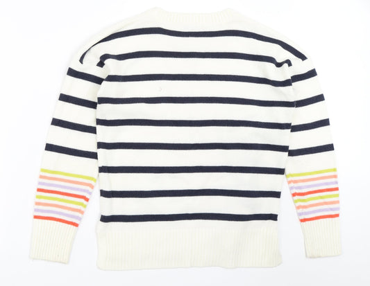George Womens Ivory Striped  Pullover Jumper Size S