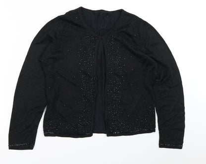 Womens UK Size 12 Preworn Black Cardigan Jumper
