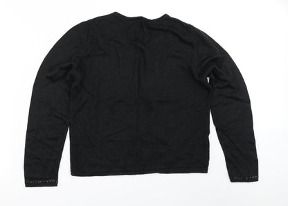 Womens UK Size 12 Preworn Black Cardigan Jumper