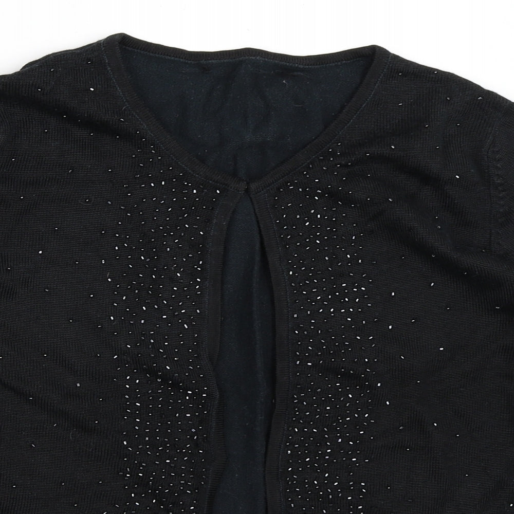 Womens UK Size 12 Preworn Black Cardigan Jumper