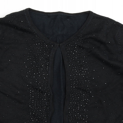 Womens UK Size 12 Preworn Black Cardigan Jumper