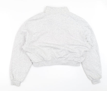 H&M Womens Grey   Henley Sweatshirt Size M