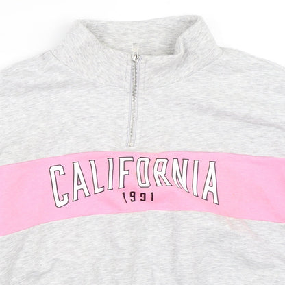 H&M Womens Grey   Henley Sweatshirt Size M