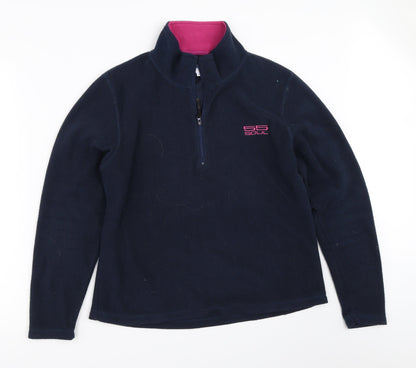 55Soul Womens Blue  Fleece Henley Sweatshirt Size M