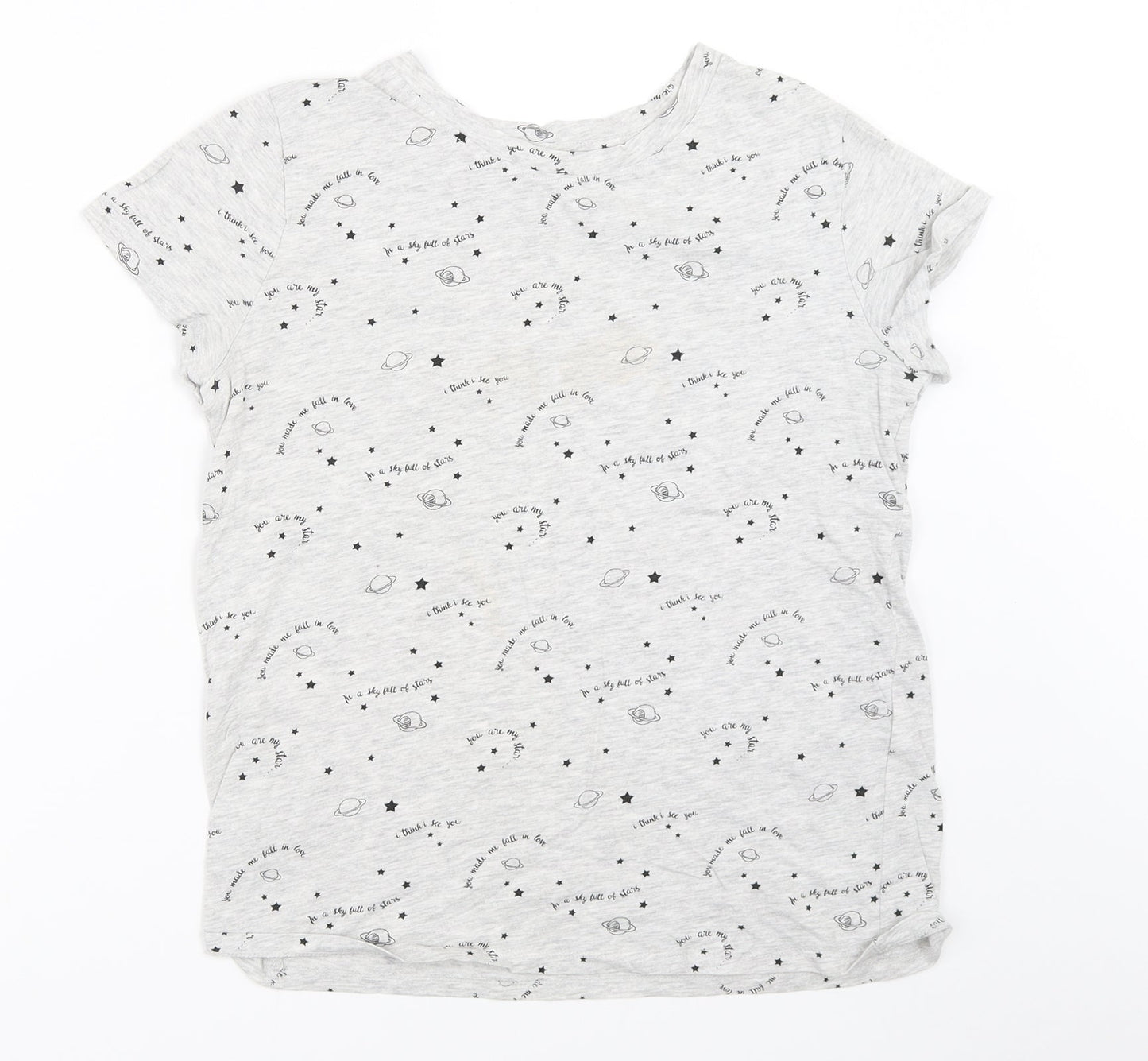 Womens UK Size M Bershka Grey Basic T-Shirt