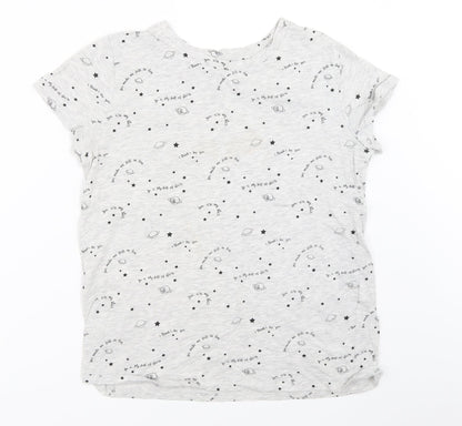 Womens UK Size M Bershka Grey Basic T-Shirt