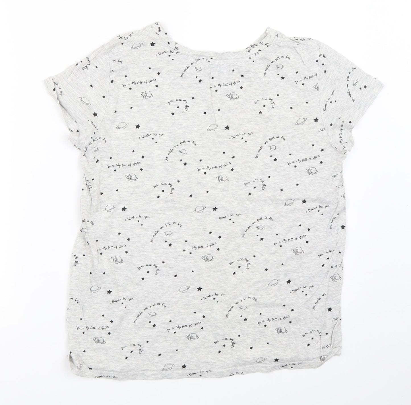Womens UK Size M Bershka Grey Basic T-Shirt