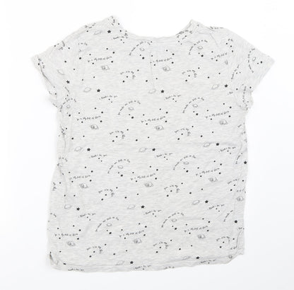 Womens UK Size M Bershka Grey Basic T-Shirt