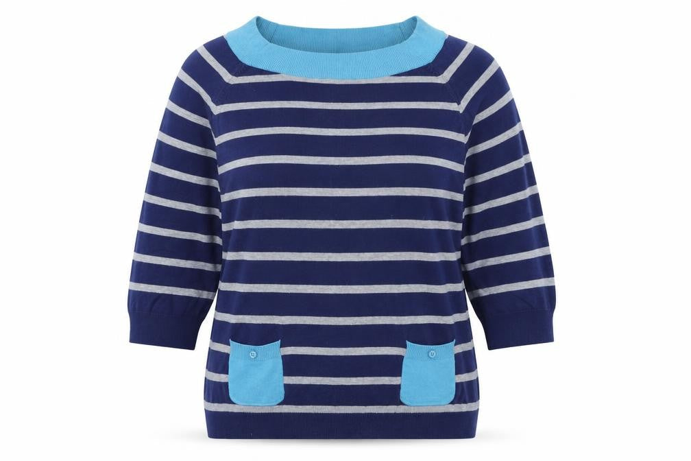 Womens UK Size 16 M&Co Blue Pullover Jumper