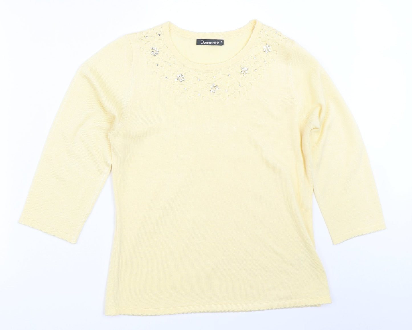 Womens UK Size S Bonmarché Yellow Pullover Jumper