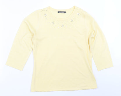 Womens UK Size S Bonmarché Yellow Pullover Jumper