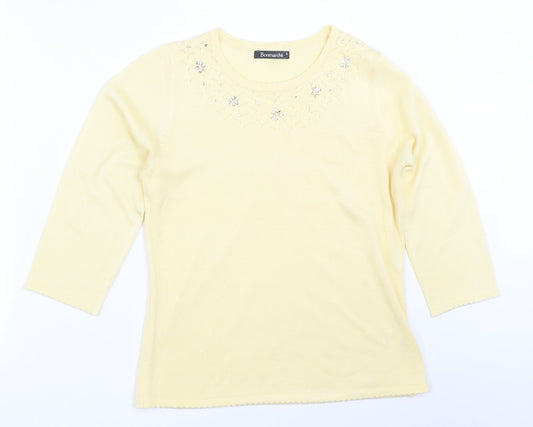 Womens UK Size S Bonmarché Yellow Pullover Jumper