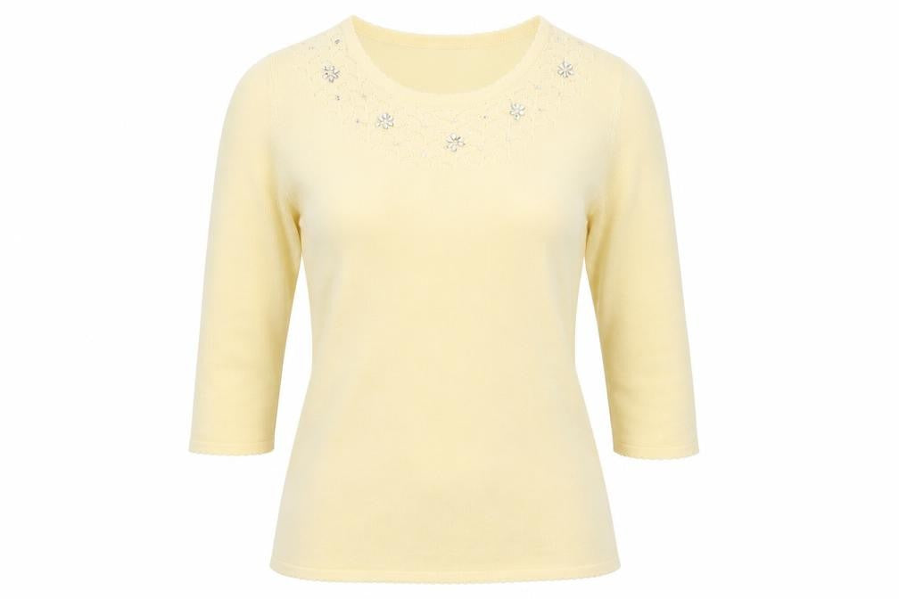 Bonmarché Womens Yellow Pullover Jumper Size S