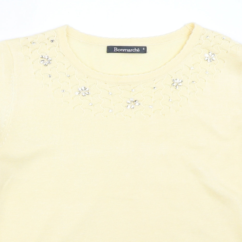 Womens UK Size S Bonmarché Yellow Pullover Jumper