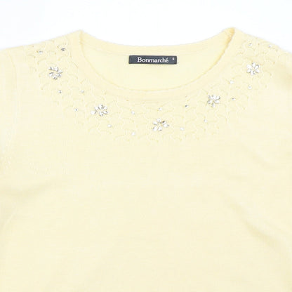Womens UK Size S Bonmarché Yellow Pullover Jumper