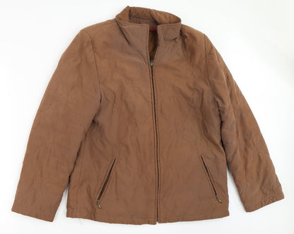 Womens UK Size 14 Preworn Brown Quilted Coat