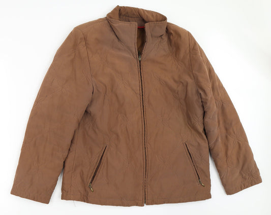 Womens UK Size 14 Preworn Brown Quilted Coat