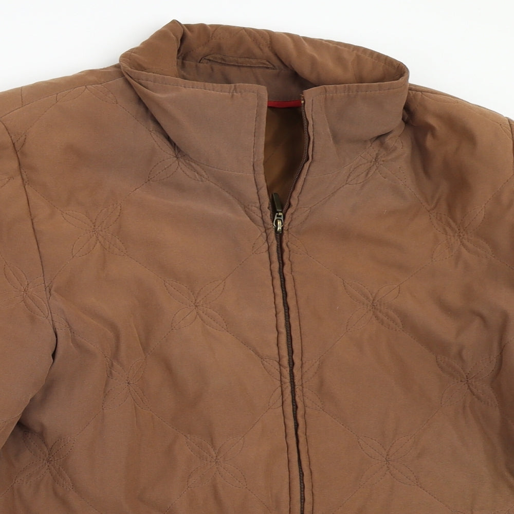 Womens UK Size 14 Preworn Brown Quilted Coat