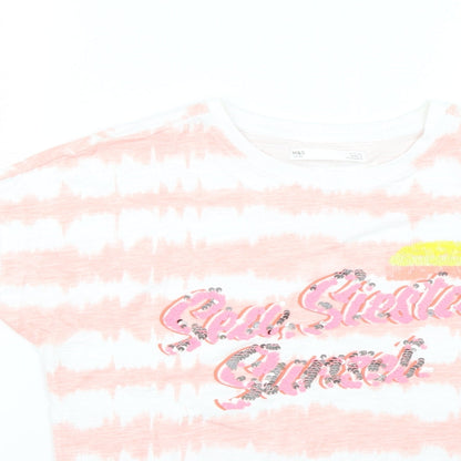 Marks and Spencer Girls Multicoloured Geometric  Basic T-Shirt Size 12-13 Years